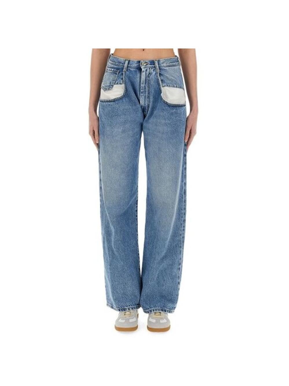 [Maison Martin Margiela] Exposed Contrast Dropped Pocket Straight Leg Jeans 40